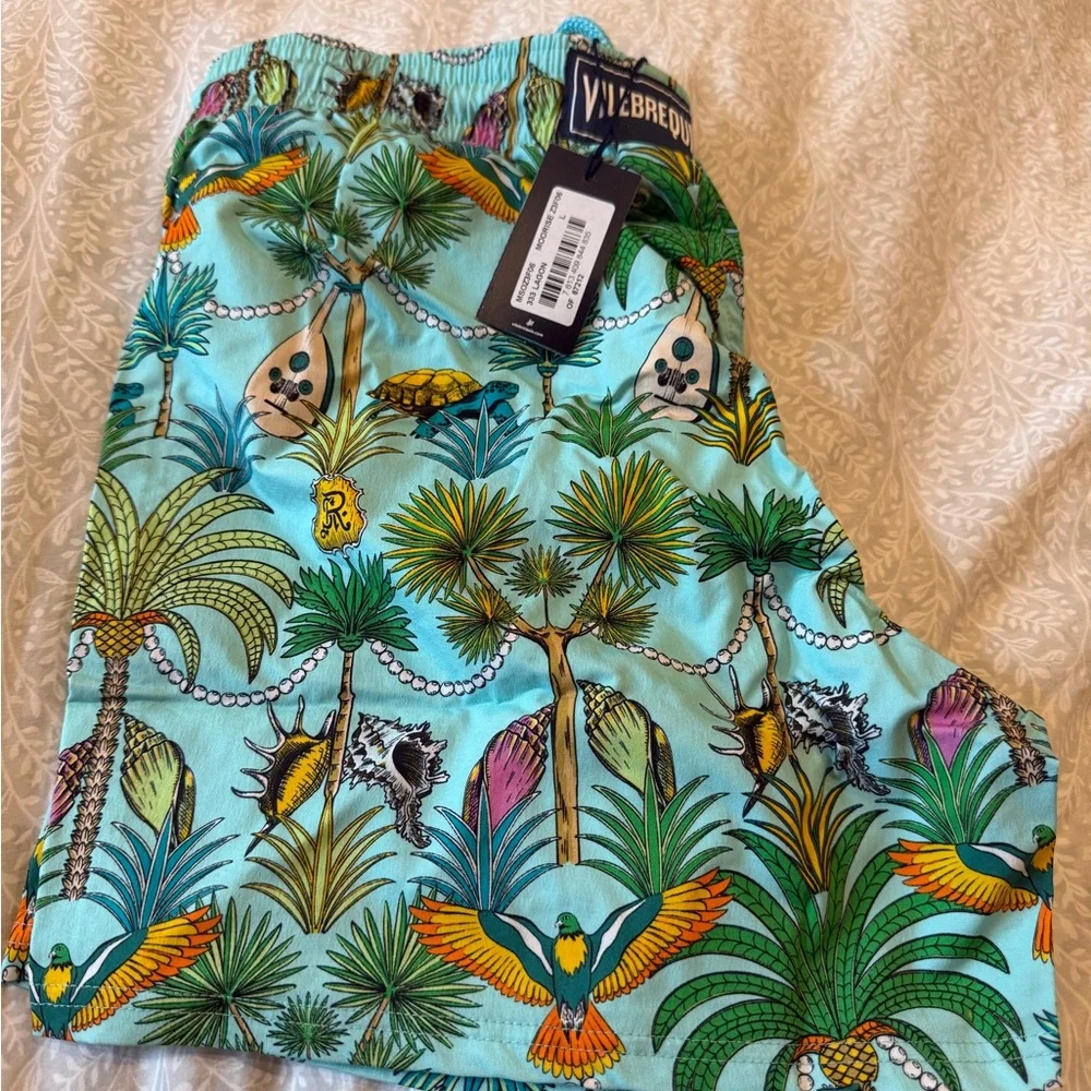 Vilebrequin Aqua Jungle Print Swim Shorts